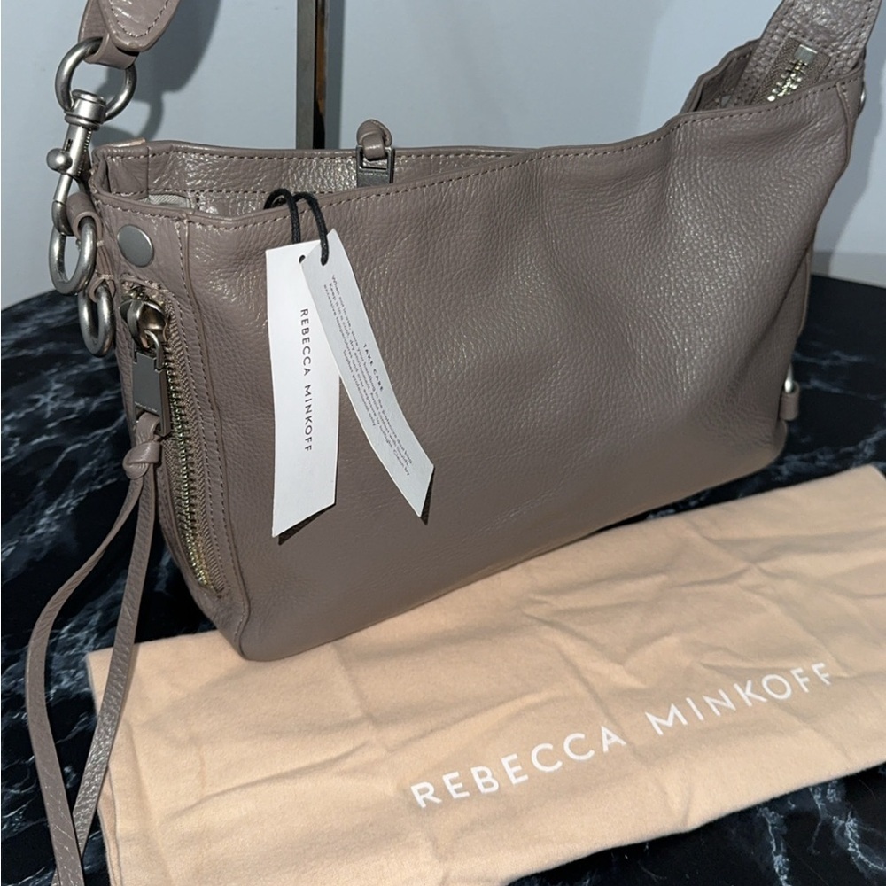 Rebecca Minkoff Handbag MAB Crossbody Leather Bag Deep Taupe AUTHENTIC NWT - Picture 3 of 9